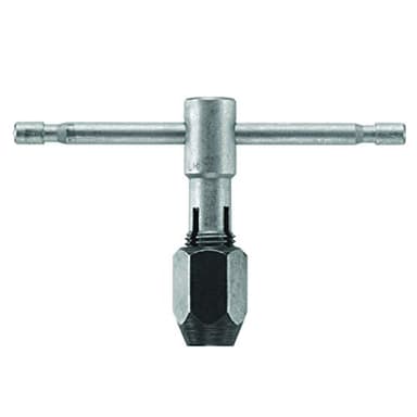 Bosch BTH014#0-1/4 Inch T-Handle Tap Wrench with Adjustable Self-Equalizing Hardened Carbon Steel Jaws for Accurate Hand Threading (Includes: 1 Wrench)