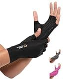 Copper Compression Arthritis Gloves | Fingerless Arthritis Carpal Tunnel Pain Relief Gloves For Men & Women | Hand Support Wrist Brace For Rheumatoid, Tendonitis, Swelling, Crocheting, Typing