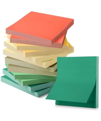 Mr. Pen- Sticky Notes, 3”x3”, 12 Pads, 600 Sheets, Retro Colors Sticky Notes 3x3, Stocky Notes for Bible Journaling