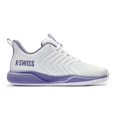 K-Swiss Women's Ultrashot Light Pickleball Tennis Shoe - Lightweight Court Shoes Lateral Movement Stable Support, White/Purple 8.5 M