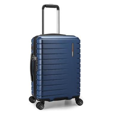 Traveler's Choice Archer Polycarbonate Hardside Spinner Luggage Set, Blue, Carry-On 21-Inch, Tie Down Straps