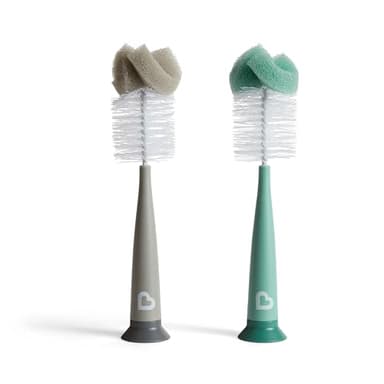 Munchkin Sponge Bottle Brush, Grey/Sage, 2 Count (Pack of 1)