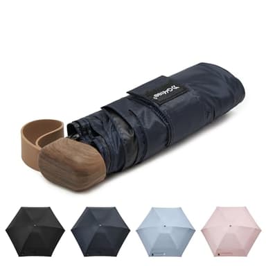 G4Free Mini Travel Folding Umbrella for Purse, Compact UPF 50+ UV Protection Sun & Rain Small Umbrella, Lightweight Portable Parasol Fits in Pocket, Wallet for Women Men(Navy Blue)