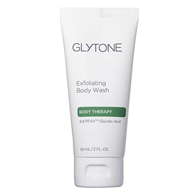 GLYTONE Glycolic Acid Body Wash – Exfoliating & Moisturizing Body Wash for Dry Skin, Reduce Keratosis Pilaris – Fragrance-Free Exfoliator with Glycolic Acid for Rough & Bumpy Skin, 2 Fl Oz