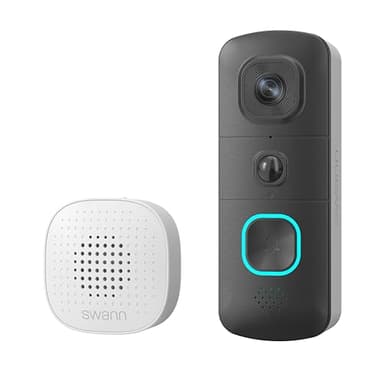 Swann EVO Wireless Video Doorbell -Wi-Fi Security Camera,Two-Way Audio,Motion Detection,Night Vision,Cloud Storage -Compact & Versatile Home Surveillance Solution for Indoor & Outdoor Use
