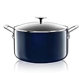 Granitestone Diamond 5 Qt Nonstick Stock Pot Soup Pot Pasta Pot Stew Pot with Tempered Glass Lid-Oven & Dishwasher Safe-100% PFOA FREE - Dark Blue