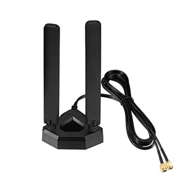 Eightwood WiFi 6E Tri-Band Antenna 6GHz 5GHz 2.4GHz Gaming WiFi Antenna Magnetic Base with 6.5ft Extension Cable for PC Desktop Computer PCIe WiFi 6E Card, Router