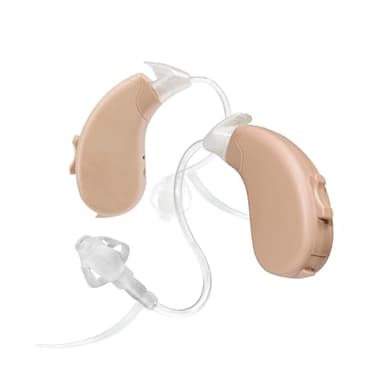Lucid Hearing Enrich Pro OTC Behind-The-Ear Hearing Aids, Beige - for Adults with Mild to Moderate Hearing Loss - Includes 2 Programmed Profiles, Volume Control & Advanced Noise Reduction