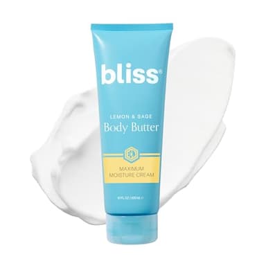 Bliss Lemon and Sage Body Butter - Iconic Scent with Shea Butter and Coconut Oil for Long-Lasting Maximum Moisture - Body Lotion for Smooth, Soft Skin - Vegan and Cruelty-Free - 6.7 Fl Oz