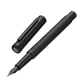 Matte Black Forest Fountain Pen Extra Fine Nib Classic Design with Converter and Metal Pen Box Set by Asvine