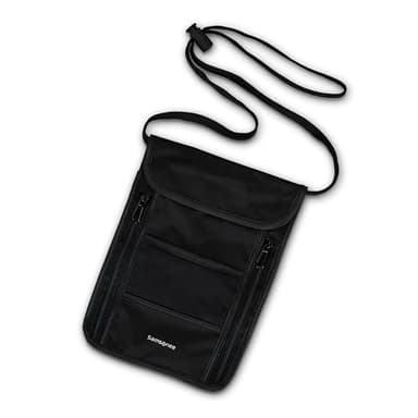 Samsonite RFID Neck Pouch - Lightweight and Durable Nylon RFID Protection Technology - Blocks RFID Signals Encoded In Passports, IDs & Credit Cards