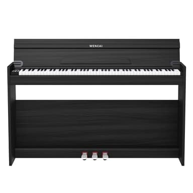 WENCAI 88 Keys Fully Weighted Digital Piano Keyboard, Hammer Action Upright Electric Piano for Beginner Professional with Semi-Automatic Soft-Close Fallboard, 3 Pedals, Black