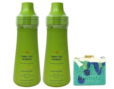 Bath & Body Works Eucalyptus Mint - 2 Pack of Fabric Care Detergent with an Aloe Vera Bar Soap