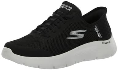 Skechers Women's Go Walk Flex Hands Free Slip-Ins - Grand Entry Sneaker, Black/White, 7.5 US