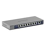 NETGEAR 8-Port 1G/10G Multi-Gigabit Ethernet Unmanaged Switch (GS108MX) - with 1 x 10G/Multi-gig SFP+, Desktop or Rackmount, and Limited Lifetime Protection