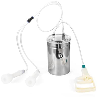 Manual Milking Machine, 2L Effort-Saving Goat Milking Device, Sheep Cow Hand Vacuum Pump Goat Cow Milking Machine, Portable Milking Kit for Milk Plant Farm