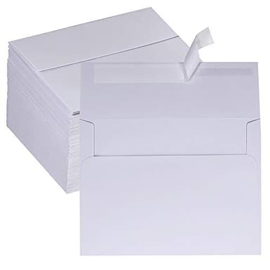 Supla 150 Pcs Bulk A6 Invitation Envelopes in White Peel & Seal Self-Seal 4 3/4 x 6 1/2 Envelopes 95lbs. Paper Stock for Wedding Holiday Invitation Mailing 4 x 6 Photo Greeting Cards