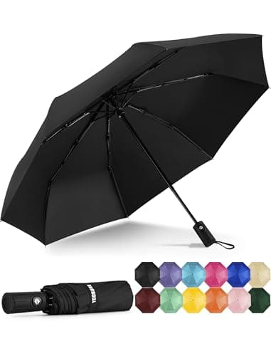 Yoobure Windproof Travel Umbrella - Automatic Umbrellas for Rain, Compact Folding Umbrella with UV Protection, Lightweight Portable Design for Backpack/Walking/Car, Sun & Storm Ready