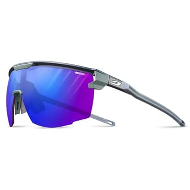 Julbo Ultimate Performance Sunglasses - Blue/Green Frame - Rose w/Multilayer Blue Mirror Lens (REACTIV 1-3 High Contrast)