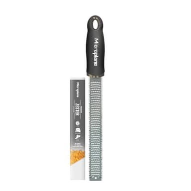 Microplane Premium Classic Series Zester 18/8, Black - Lemon Zester & Cheese Grater & Vegetable Grater - Citrus, Parmesan Cheese, Garlic, Ginger, Nutmeg, Chocolate - Stainless Steel Grater