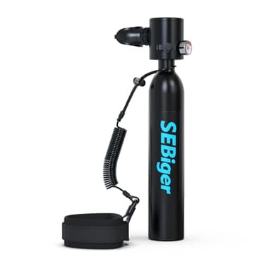 SEBiger Diving Tank with DOT Certification Reusable Scuba 0.5L Pony Bottle Diving Cylinder Suitable for Underwater Work/Underwater Recreation,A-BK