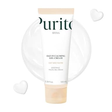 PURITO Oat In Calming Gel Cream, Non-Comedogenic, 77% Oat Seed Water Lightweight Water-Gel Face Moisturizer, Fragrance-Free, Vegan Korean Skincare, Sensitive & Blemish-Prone Skin, 100 mL