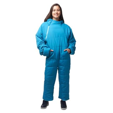 Selk'bag Lite Wearable Sleeping Bag - Outdoor and Indoor Sleeping Bags for Camping, Hiking, Backpacking - Lightweight Sleeping Bag Suit - Temp Rating 48-55 Degrees F - Teal Sunlight - Blue - Small
