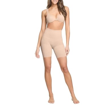 SPANX ASSETS Mid-Thigh Short - Seamless Shapewear- Ultra-Firm Compression - Comfortable Thigh & Tummy Control - Naked - X-Large