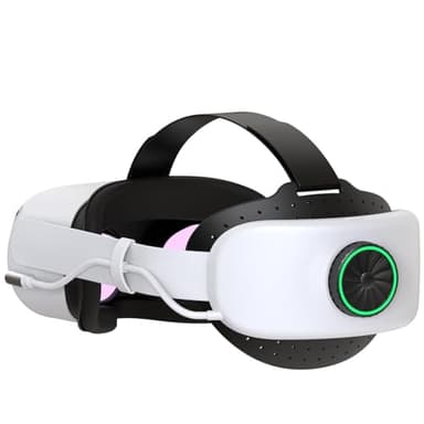 BUSQUEDA Elite Strap with Battery for Oculus Quest 2,8000mAh Extend 9hrs Playtime,Fast Charging VR Power,Counter Balance&Adjustable Head Strap for Enhanced Support and Comfort in VR