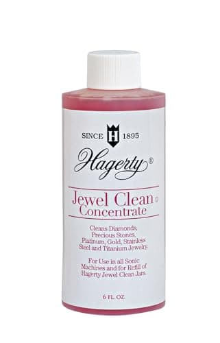 Hagerty Jewel Clean Concentrate - Ultrasonic Jewelry Cleaner Liquid Solution, Gold & Silver Cleaner, Made for All Ultrasonic Machines - 6 Fl Oz Bottle