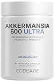 Codeage Akkermansia Muciniphila Probiotic Ultra - High-Potency 500M AFUs Akkermansia Probiotic Supplement - Enhanced Daily Probiotic & Prebiotic, Chicory Inulin - 3-Month Supply - 90 Capsules