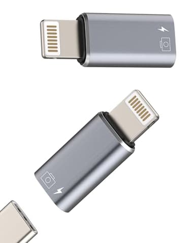 OTG Audio Adapter USB-C to Lightning (2 Pack)for iPhone for iPad for Apple Devices Cable Female to Male Connector Card Reader Headphone Camera Charging Port Dongle Type C Adaptor Earphones Accessories