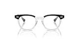 Ray-Ban Junior RY9098V Hawkeye Square Prescription Eyewear Frames, Black On Transparent/Demo Lens, 43 mm
