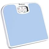 Adamson A21 Analog Scales for Body Weight - Up to 300 LB - New - Anti-Skid Rubber Surface + Large Numbers - Analog Bathroom Scale - Affordable - Durable with 20-Year Assurance - Light Blue
