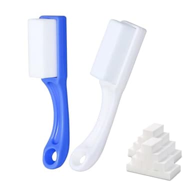 QuikSavor Magic Sponge Eraser with Handle, 33 Refill Melamine Sponges & 2 Scrub Brushes, High Density Melamine Foam Set for Kitchen Sink, Stove, Bathroom, Wall and Precision Oil Stain Cleaning