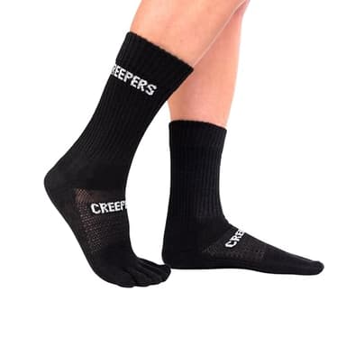 Creepers Blister Busting Merino Wool Toe Socks, Crew Length Hiking & Trails, Unisex for Men & Women from Socks | Small