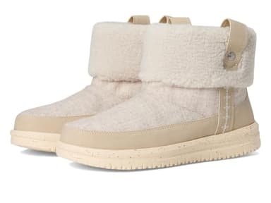 HEYDUDE Women's Camden Cuff Wool Cozy Tan 9 Medium