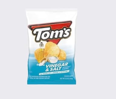 Generic Tom's Potato Chips, Vinegar and Salt, 5.5 oz Snack Bag (Pack of 1)