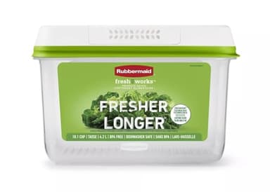 Rubbermaid FreshWorks Saver, Large Produce Storage Container, 18.1-Cup, Clear
