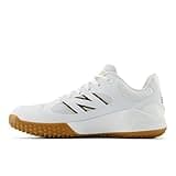 New Balance Men's Fresh Foam 3000 V7 Turf-Trainer Baseball Shoe, White/Black, 11