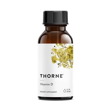 THORNE - Vitamin D Liquid - Vitamin D Supplement - Supports Healthy Bones and Muscles, Cardiovascular Health & Immune Function* - 1 Fl Oz (30 ml) - 600 Servings