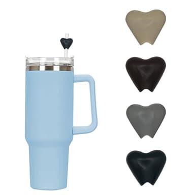Lipzi Anti-Wrinkle Silicone Straw Tips (4 Pack), Smooth Lip Filler Friendly Sipping, Fits 5/16”-1/2" Straws, Colors Compatible with popular Stanley Tumblers, BPA Free Food Grade Silicone (Neutral)
