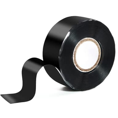 PackYard Self Fusing Silicone Tape 1 in x 16.4' Black Waterproof Rubber Leak Proof Sealing Silicone Rubber Self-amalgamating Tape for Emergency Hot and Cold Water Pipe Repairs and Tool Fixation