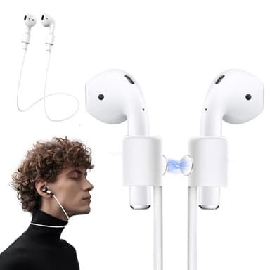 KASOTT Ultra Strong Magnetic AirPods Straps,Neck Rope Cord,Colorful Soft Silicone Sports Lanyard,Headphone Accessories,Anti-Lost Straps for Airpods 4, 3, 2, 1&Airpods Pro 3/2/1 (New-White, 1 Pack)