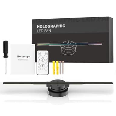 3D Hologram Fan 42CM,3D Holographic Fan with WiFi,244 Highlight LEDs and 2200 cd/m² Brightness,3D Hologram Led Fan Projector for Store Display,Events,Exhibition