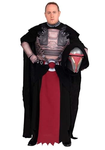 Star Wars Darth Revan Official Adult Halloween Costume - Premium Quality Full Tunic with Padded Chest Armor, Hip Sash, Gauntlets, and Gloves (L)