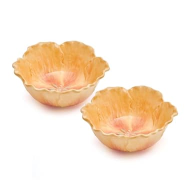Fitz and Floyd Meadow Floral Tulip Soup Cereal Bowls, 6.5 Inch