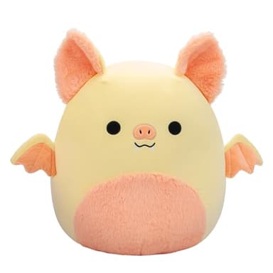 Squishmallows SQCR05482 16-Inch-Meghan The Cream and Pink Bat with Fuzzy Belly, Multicolour