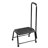 Leekpai Step Stool with Handle for Adults，Seniors Heavy Duty Holds 350 lbs.Stepping Stool for Elderly Adults, Attractive Black for Kitchen