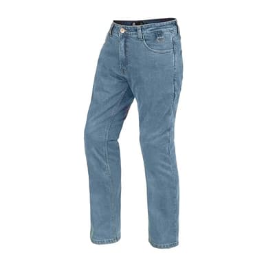 WICKEDSTOCK-Mens Motorcycle Jeans-CE Level 2 Armor-Biker Pants Blue Denim-Aramid Lined-Protective Motorcycle Pants